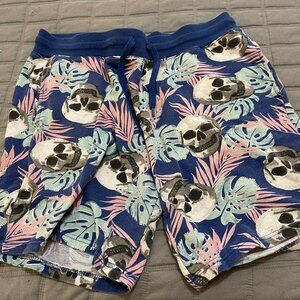 5/$25 No Boundaries skull/tropical Hawaiian lounge shorts size Med